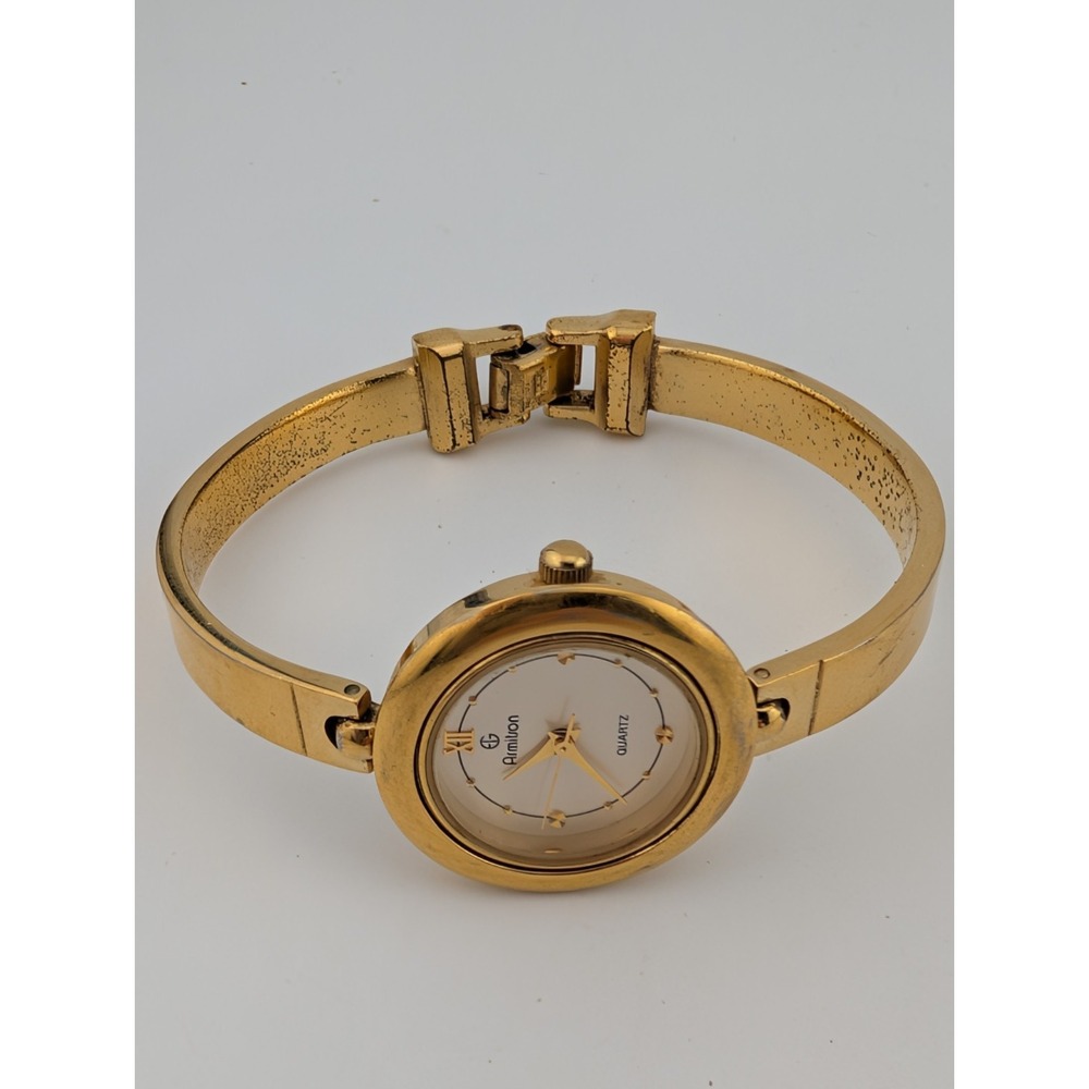 Armitron Watch Women 26mm Case Gold 6.5" Band 25/5462- New Battery - Picture 4 of 7